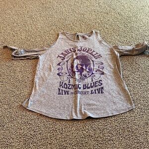 Janis Joplin Cold Shoulder Shirt